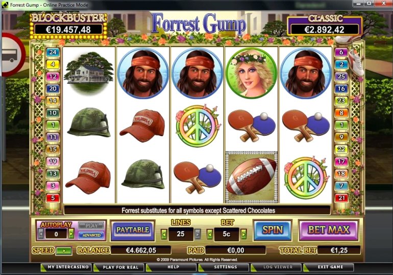 The slot machine Forrest Gump