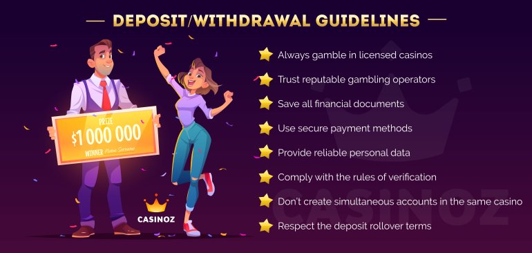 regole per i depositi e i prelievi nei casinò