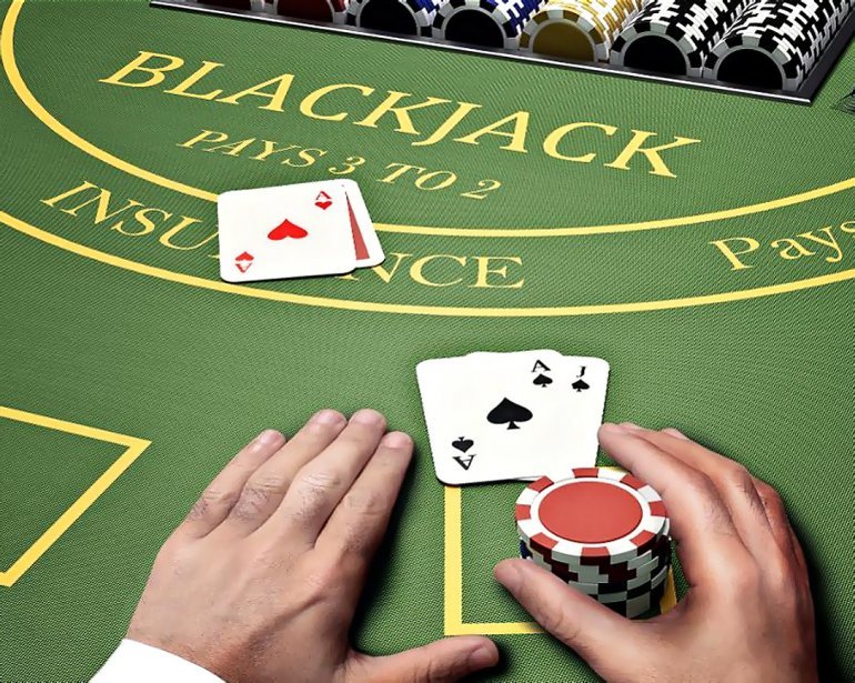 giocatore di blackjack nel casinò