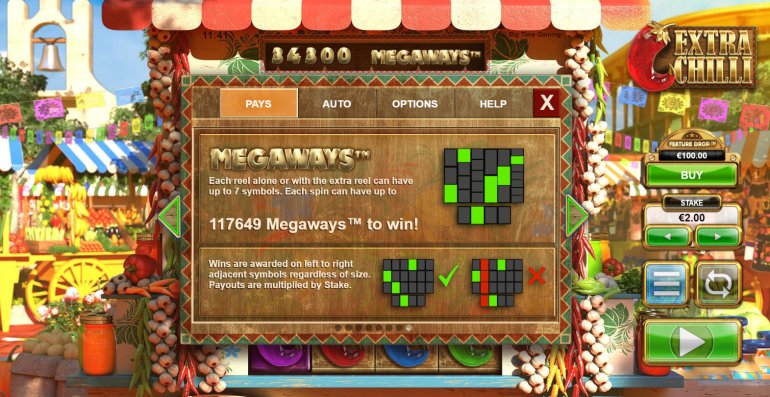 Sistema Megaways nella slot machine Extra Chile