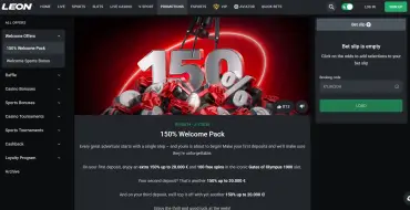 150% up to 20,000 € / $ + 100 free spins on first deposit at Leon: Casinò online Leon