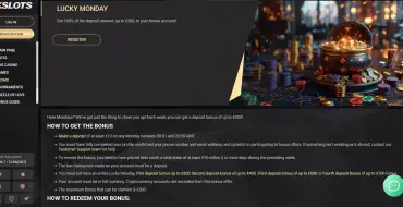 Bonus 100% up to €300 every Monday at 1xSlots: Bonus a 1xSlots