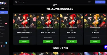 Welcome pack up to 5 BTC / € 4000 + 150 FS at Mirax Casino: Casinò Mirax
