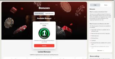 1GO Casino: Bonus