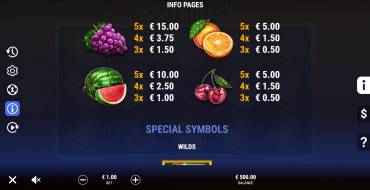20 Hot Super Fruits: Tabella dei pagamenti 2