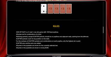 2025 Hit Slot: Regole