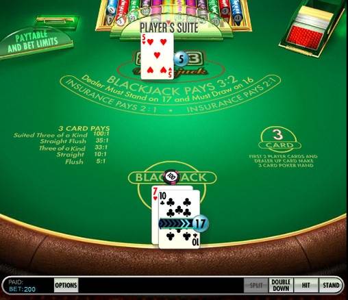 21+3 Blackjack in linea