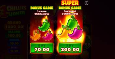 3 Chillies and Joker: Hold and Win: Caratteristiche uniche