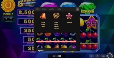 3 Energy Diamonds: Tabella dei pagamenti 2