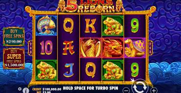 5 Lions Reborn: Slot machine