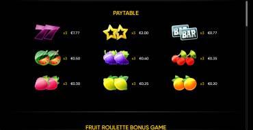 7 Bonus Up: Tabella dei pagamenti