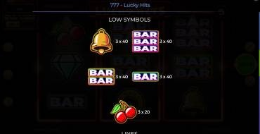 777 – Lucky Hits: Tabella dei pagamenti 2