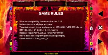 7's Deluxe Jackpot King: Regole