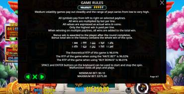 8 Golden Dragon Challenge: Tabella dei pagamenti