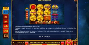 9 Coins Grand Diamond Edition: Regole