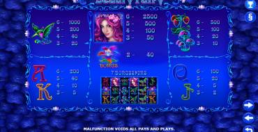 Beauty Fairy: Tabella dei pagamenti