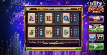 Big Bucks Deluxe: Tabella dei pagamenti 2