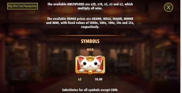 Big Win Cat Pawsperity: Tabella dei pagamenti