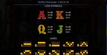 Buffalo Rampage – Hold & Hit: Tabella dei pagamenti 2
