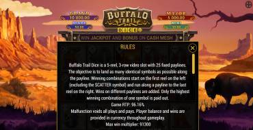 Buffalo Trail Dice: Regole