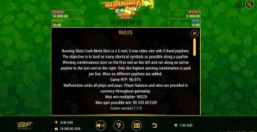 Burning Slots Cash Mesh Dice: Regole