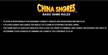 China Shores: Regole