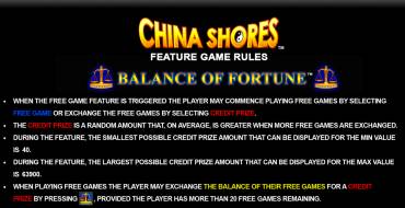 China Shores: Giochi bonus