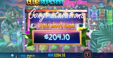 Club Tropicana — Happy Hour: Vincite