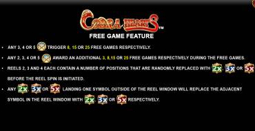 Cobra Hearts: Giri gratis e/o respin