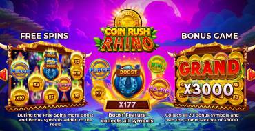 Coin Rush Rhino Running Wins: Giochi bonus