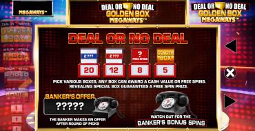 Deal or No Deal: Golden Box Megaways: Giochi bonus