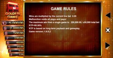 Deal or No Deal: Golden Game: Regole