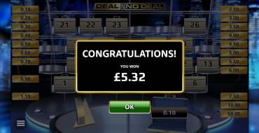Deal or No Deal Playzido: Vincite