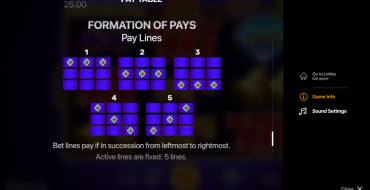 Diamond Fortunator Hold and Win: Linee
