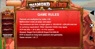 Diamond Mine Megaways Jackpot King: Regole