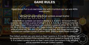 Egypt Bonus Pot: Regole