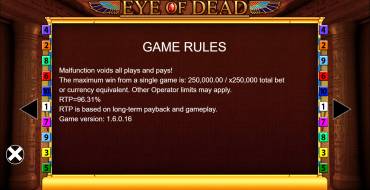 Eye of Dead: Regole