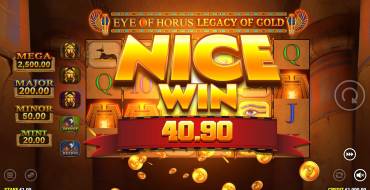 Eye of Horus Legacy of Gold: Vincite