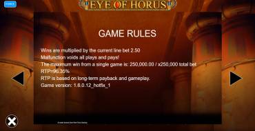 Eye of Horus Power 4 Slots: Regole