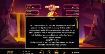 Fiery Slots Cash Mesh Ultra Dice: Regole