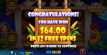 Finger Lick’n Free Spins: Vincite