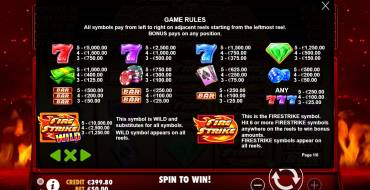 Fire Strike: Tabella