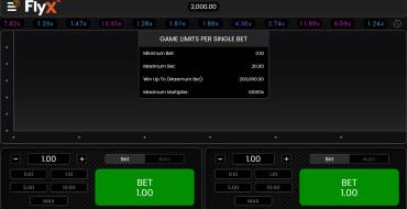 FlyX: Tabella dei pagamenti