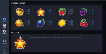 Fruit Super Nova 80: Tabella dei pagamenti