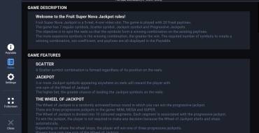 Fruit Super Nova Jackpot: Regole