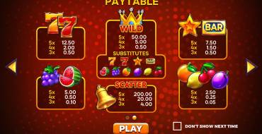 Fruits Royale 100: Tabella dei pagamenti