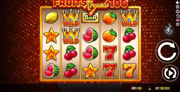 Fruits Royale 100: Interfaccia