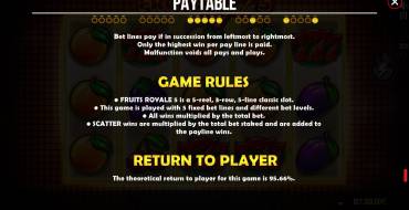 Fruits Royale 5: Regole