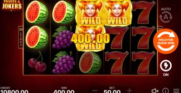 Fruits&Jokers: 20 Lines: Vincite