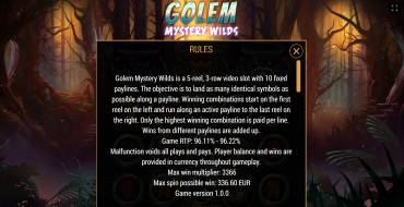 Golem Mystery Wilds: Regole